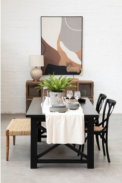 Черен трапезен стол от масивен дъб Lyon – Premier Housewares