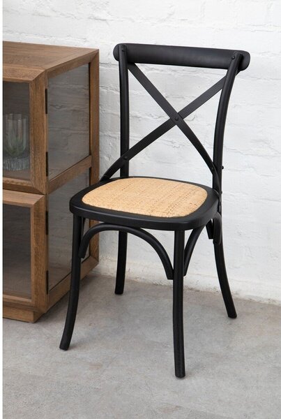 Черен трапезен стол от масивен дъб Lyon – Premier Housewares