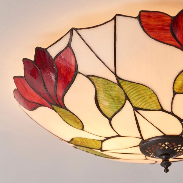 Endon 63960 - Таванно осветително тяло Tiffany BOTANICA, 2xE27/60W/230V, Ø 45 см