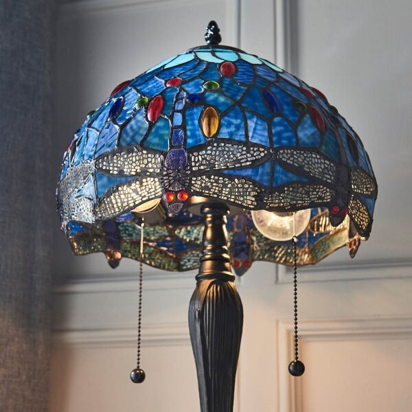 Endon 64090 - Настолна лампа Tiffany DRAGONFLY 2xE27/60W/230V, Ø 30 см