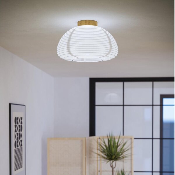 Eglo 44063 - Таванно осветително тяло SUMMERHILL 1xE27/40W/230V Ø 40 см бяло/бежово