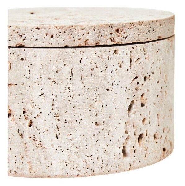 Декоративна каменна кутия за съхранение в естествен цвят ø 14x8 cm Tibor – Premier Housewares