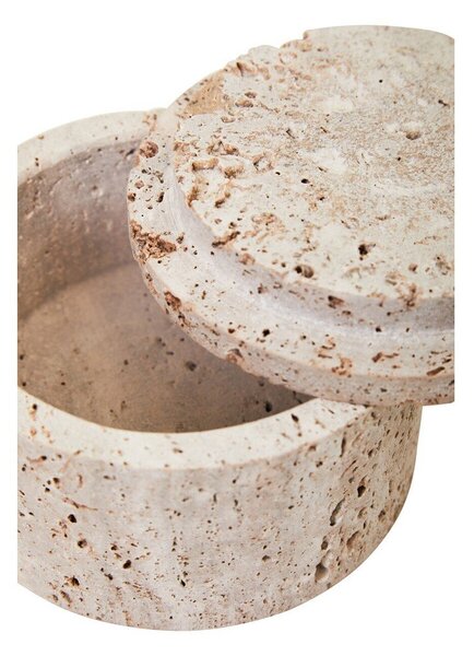 Декоративна каменна кутия за съхранение в естествен цвят ø 14x8 cm Tibor – Premier Housewares