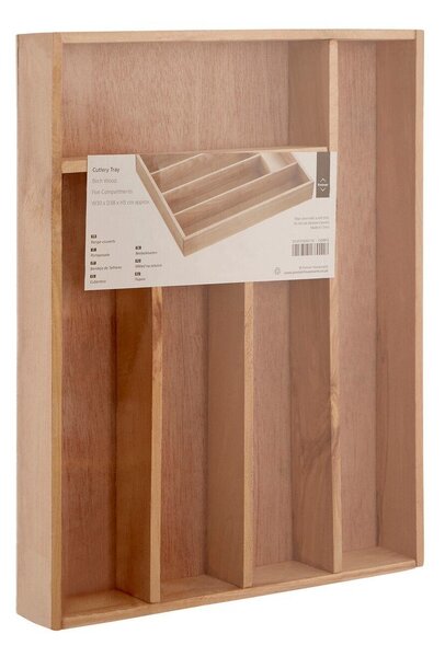 Дървен органайзер за прибори в естествен цвят 30 x 38 cm – Premier Housewares
