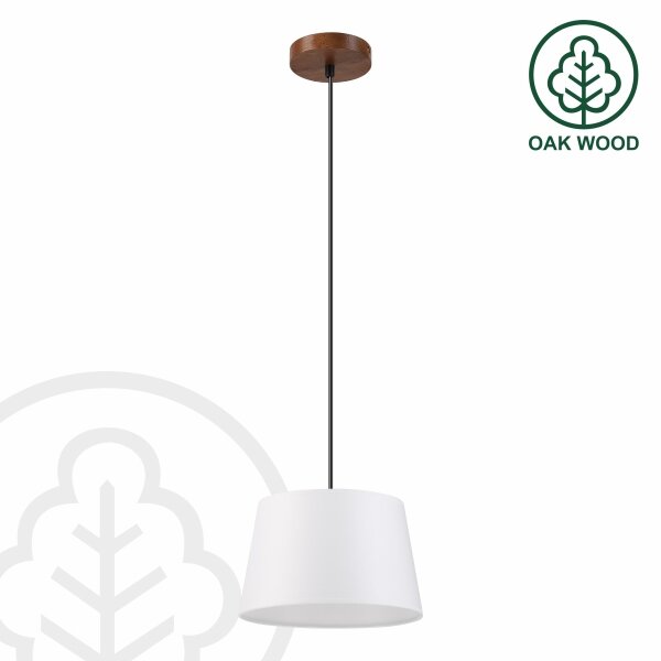 Полилей на кабел AIDA 1xE27/60W/230V диаметър 25 cm дъб/орех/бял