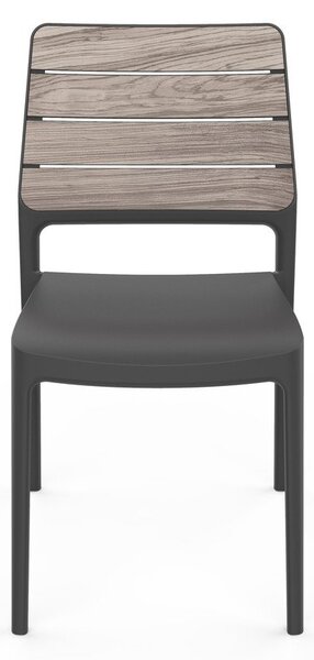 Тъмносив/кафяв пластмасов градински стол Deco Porto – Keter