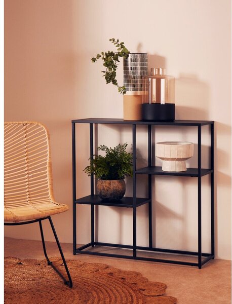 Черен стоманен стелаж 80x81x26 cm Acero – Premier Housewares