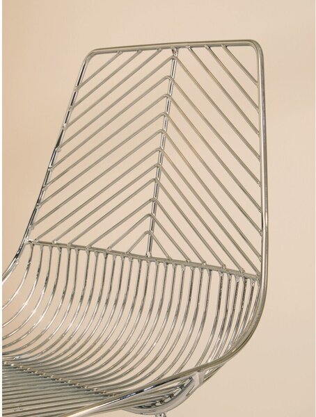 Метален трапезен стол в сребрист цвят District – Premier Housewares