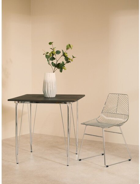 Метален трапезен стол в сребрист цвят District – Premier Housewares