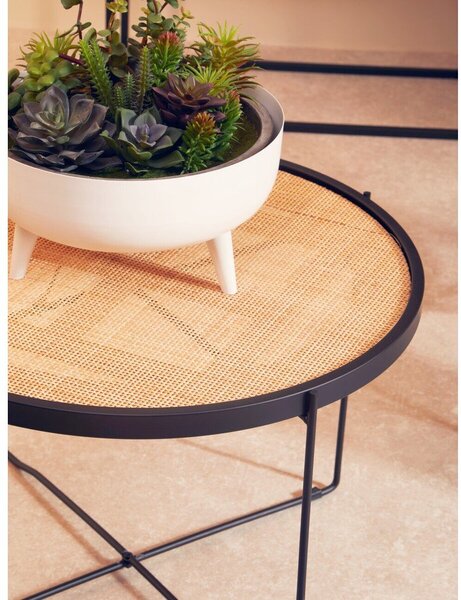 Ратанова кръгла масичка за кафе в естествен цвят ø 60 cm Depok – Premier Housewares