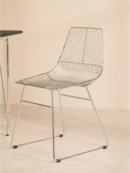 Метален трапезен стол в сребрист цвят District – Premier Housewares