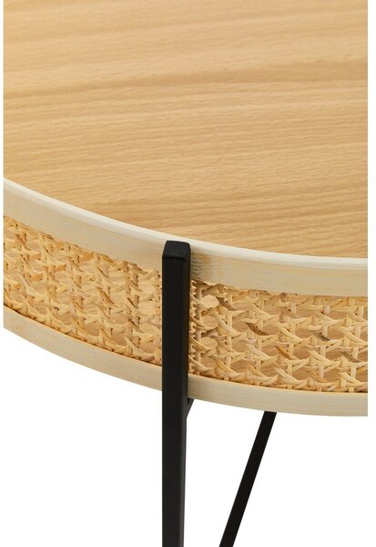 Ратанова кръгла масичка за кафе в естествен цвят ø 60 cm Depok – Premier Housewares