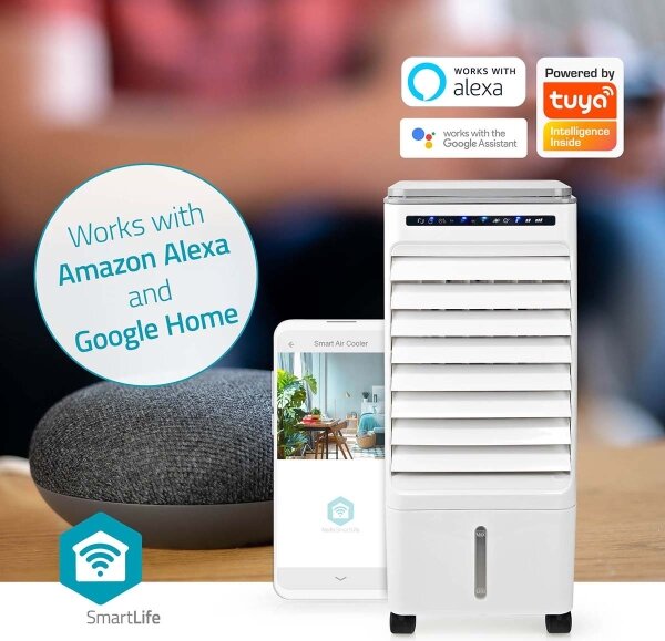 Nedis COOL116CWTW - Охладител за въздух 65W/230V Wi-Fi Tuya + дистанционно управление