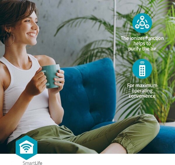 Nedis COOL116CWTW - Охладител за въздух 65W/230V Wi-Fi Tuya + дистанционно управление