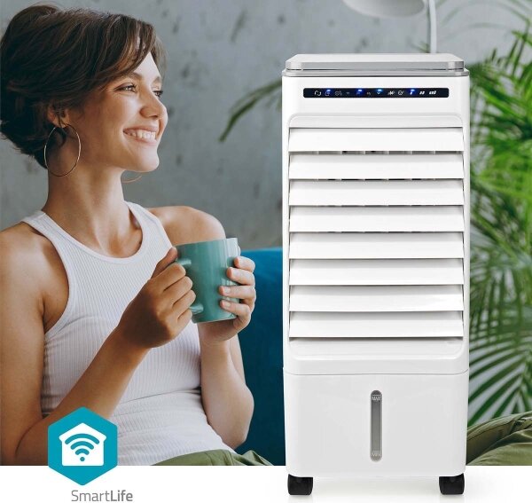 Nedis COOL116CWTW - Охладител за въздух 65W/230V Wi-Fi Tuya + дистанционно управление