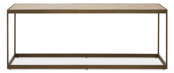 Кафява/в естествен цвят масичка за кафе с дъбов плот 40x120 cm Grenoble – Premier Housewares