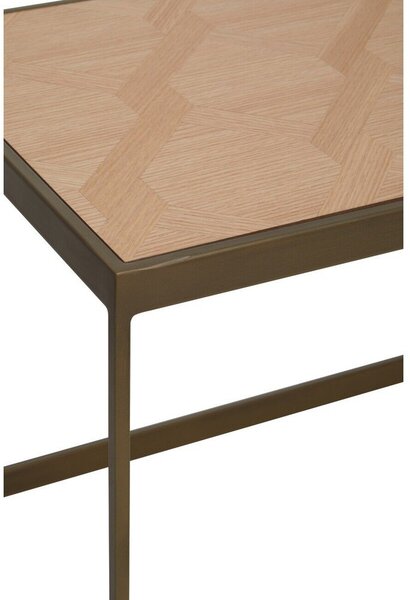 Кафява/в естествен цвят масичка за кафе с дъбов плот 40x120 cm Grenoble – Premier Housewares