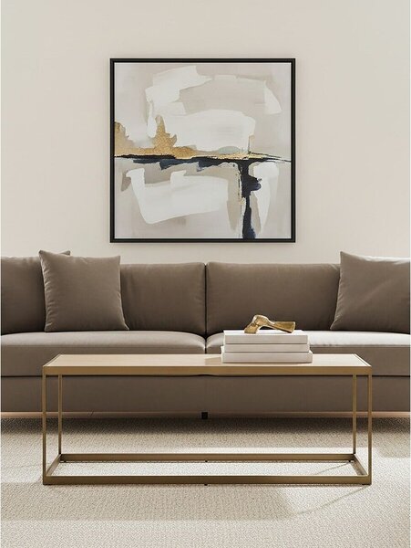 Кафява/в естествен цвят масичка за кафе с дъбов плот 40x120 cm Grenoble – Premier Housewares