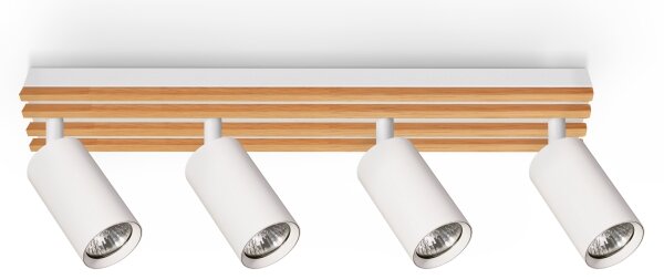 Brilagi - Точково осветително тяло SELE WOOD ACOUSTIC 4xGU10/30W/230V бяло/дърво