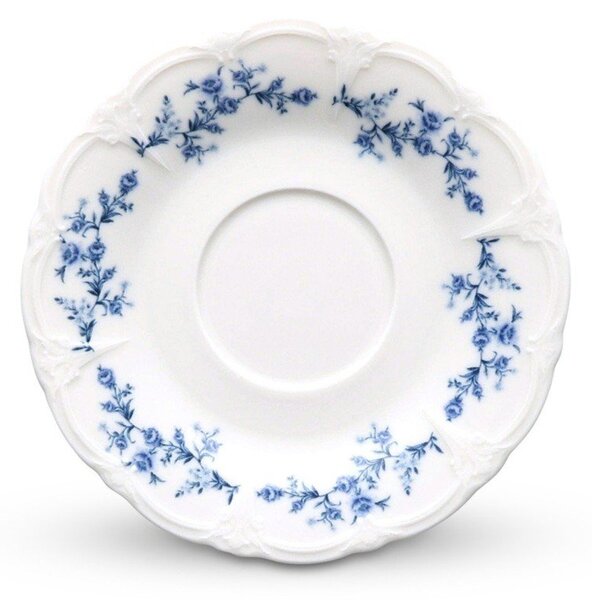 Бяла/синя порцеланова чинийка ø 16,5 cm Retro – BonBistro