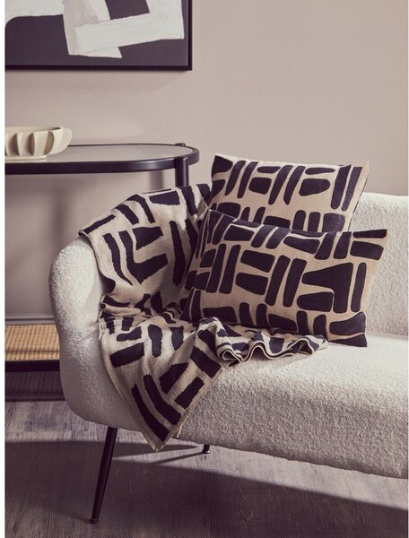 Черна/в естествен цвят конзолна маса със стъклен плот 49x100 cm Cebu – Premier Housewares