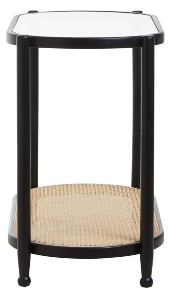 Черна/в естествен цвят конзолна маса със стъклен плот 49x100 cm Cebu – Premier Housewares