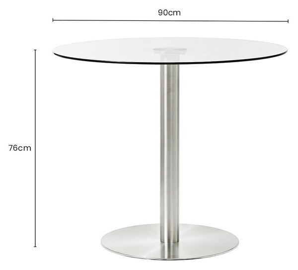 Кръгла трапезна маса със стъклен плот ø 90 cm Metropolitan – Premier Housewares