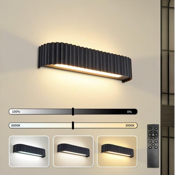 Brilagi - димируемо стеннo LED осветително тяло FALCON MODERN LED/14W/230V 40 cm черно + дистанционно управление