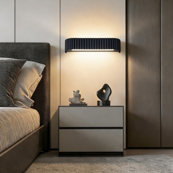 Brilagi - димируемо стеннo LED осветително тяло FALCON MODERN LED/14W/230V 40 cm черно + дистанционно управление
