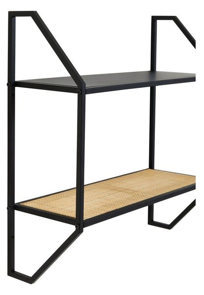 Черен/в естествен цвят на няколко нива метален стенен рафт 61 cm Depok – Premier Housewares