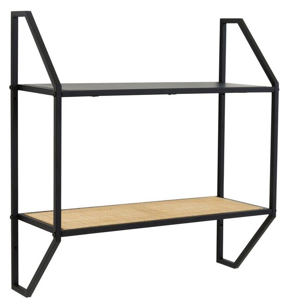 Черен/в естествен цвят на няколко нива метален стенен рафт 61 cm Depok – Premier Housewares