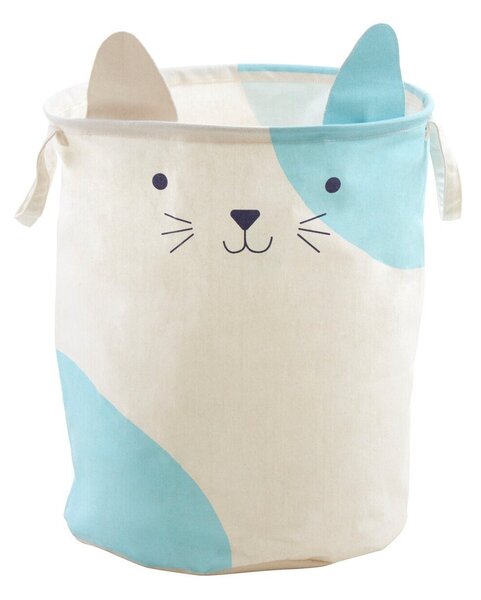 Бяла текстилна детска кошница за играчки ø 40x48 cm Mimo Cat Face – Premier Housewares