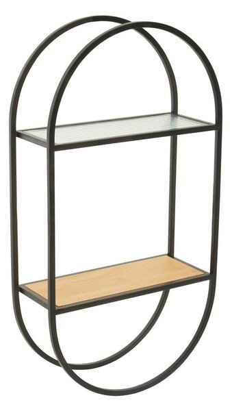 Черен/в естествен цвят на няколко нива метален стенен рафт 35 cm Mataram – Premier Housewares