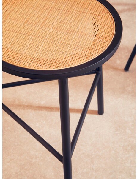 Черен/в естествен цвят ратанов стол Depok – Premier Housewares