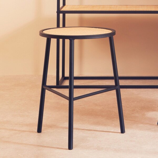 Черен/в естествен цвят ратанов стол Depok – Premier Housewares