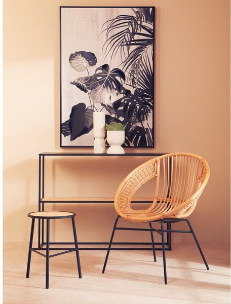 Черен/в естествен цвят ратанов стол Depok – Premier Housewares