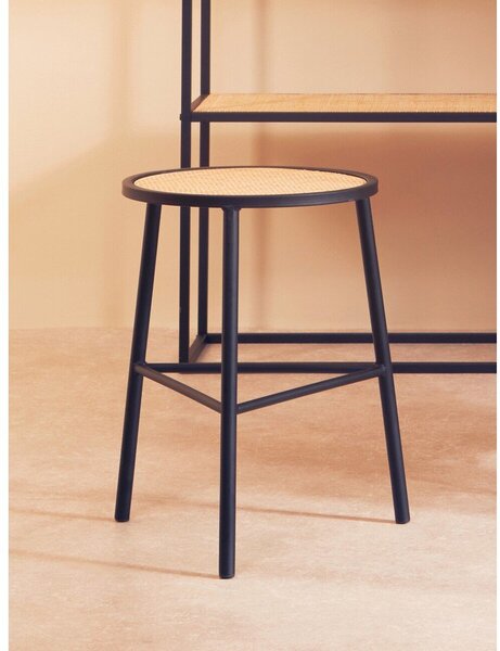 Черен/в естествен цвят ратанов стол Depok – Premier Housewares