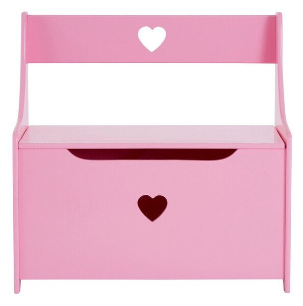 Розово детско шкафче с пейка 60x62x34 cm Pink Heart – Premier Housewares