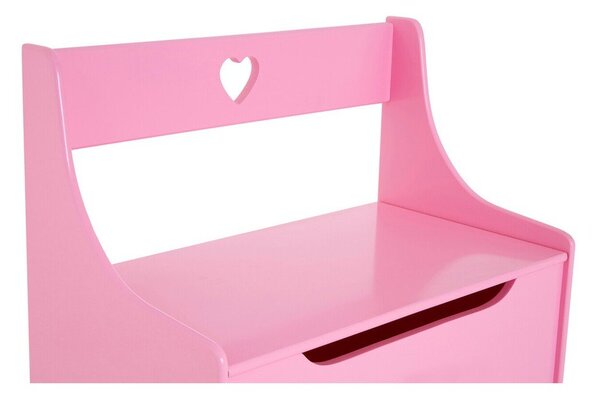 Розово детско шкафче с пейка 60x62x34 cm Pink Heart – Premier Housewares