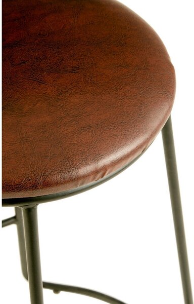 Черен/кафяв тапициран бар стол (височина на седалката 64 cm) Brixton – Premier Housewares