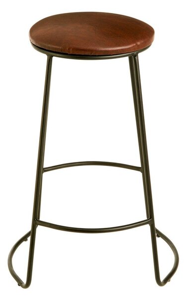 Черен/кафяв тапициран бар стол (височина на седалката 64 cm) Brixton – Premier Housewares