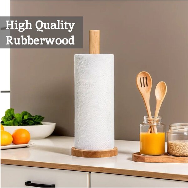 Дървена стойка за кухненска хартия в естествен цвят ø 12 cm Soka – Premier Housewares