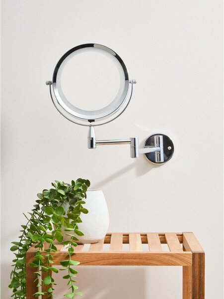 Козметично огледало със светлина/увеличително (увеличение 2x) 18x29 cm Cassini – Premier Housewares