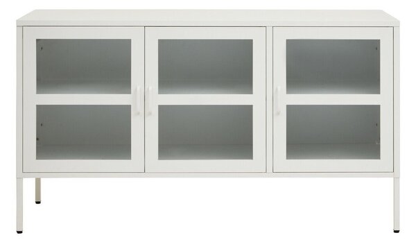 Бяла стоманена витрина 140x80x45 cm Acier – Premier Housewares