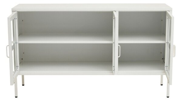 Бяла стоманена витрина 140x80x45 cm Acier – Premier Housewares