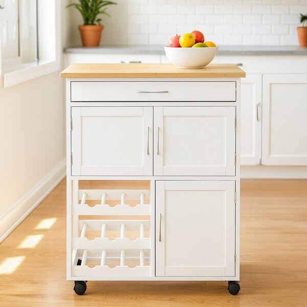 Бамбукова маса за сервиране на колелца 37x67 cm Harlow – Premier Housewares