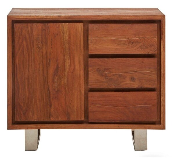 Скрин от масивна акация в тъмно естествен цвят 92x82x40 cm Simla – Premier Housewares