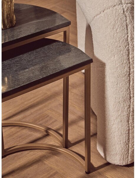 Странични масички в комплект 2 бр. с мраморна плоча 28x45 cm Varana – Premier Housewares