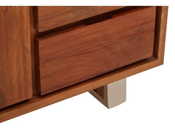 Скрин от масивна акация в тъмно естествен цвят 92x82x40 cm Simla – Premier Housewares