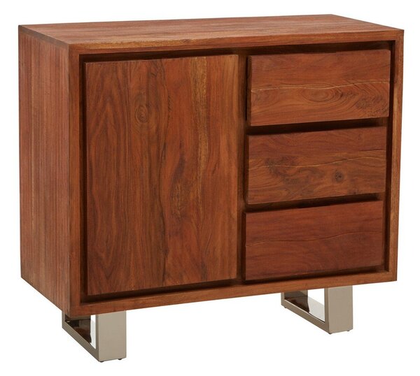 Скрин от масивна акация в тъмно естествен цвят 92x82x40 cm Simla – Premier Housewares